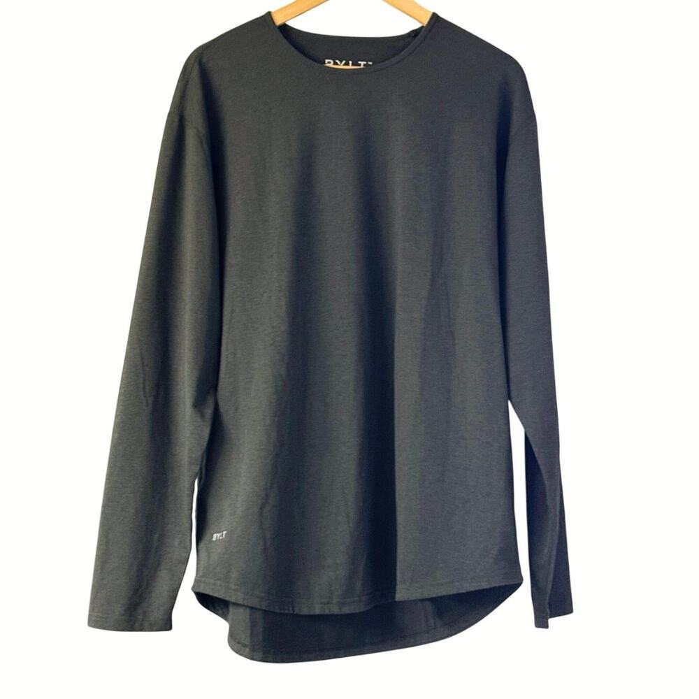BYLT Mens Drop Cut Long Sleeve Shirt Dark Green Size XL *EUC
